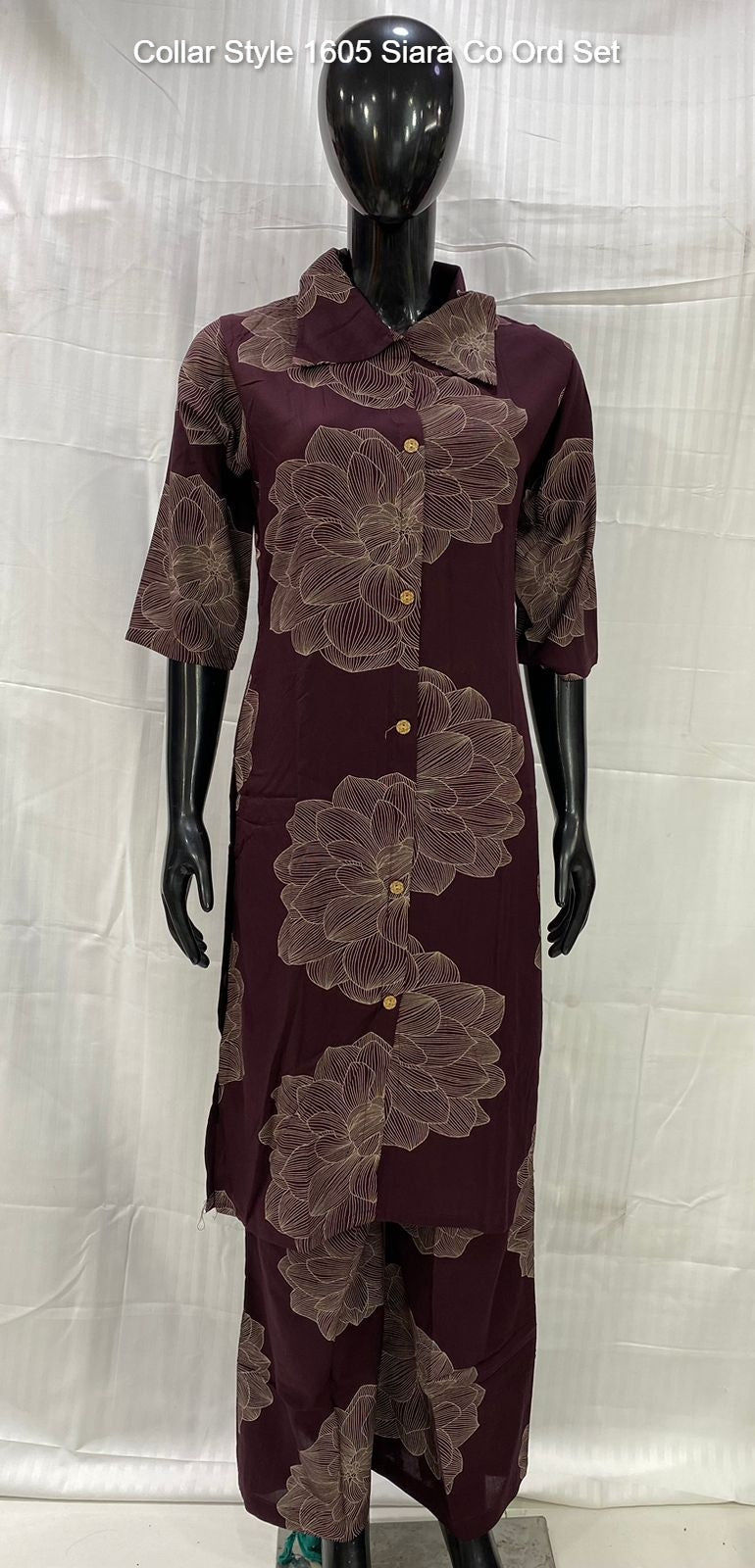 Collar Style 1605 Siara Rayon Cotton Co Ord Set Manufacturer India