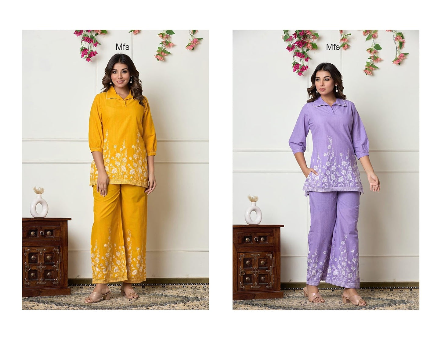 Collar Style 1606 Mfs Cotton Co Ord Set Manufacturer India