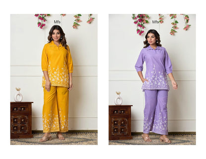 Collar Style 1606 Mfs Cotton Co Ord Set Manufacturer India