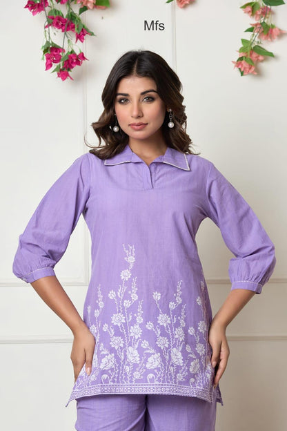 Collar Style 1606 Mfs Cotton Co Ord Set Manufacturer India