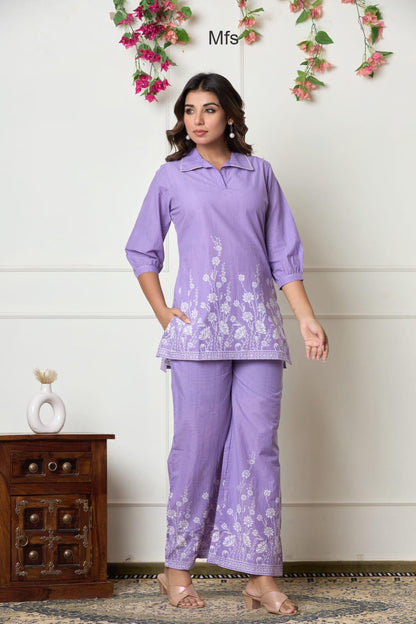 Collar Style 1606 Mfs Cotton Co Ord Set Manufacturer India