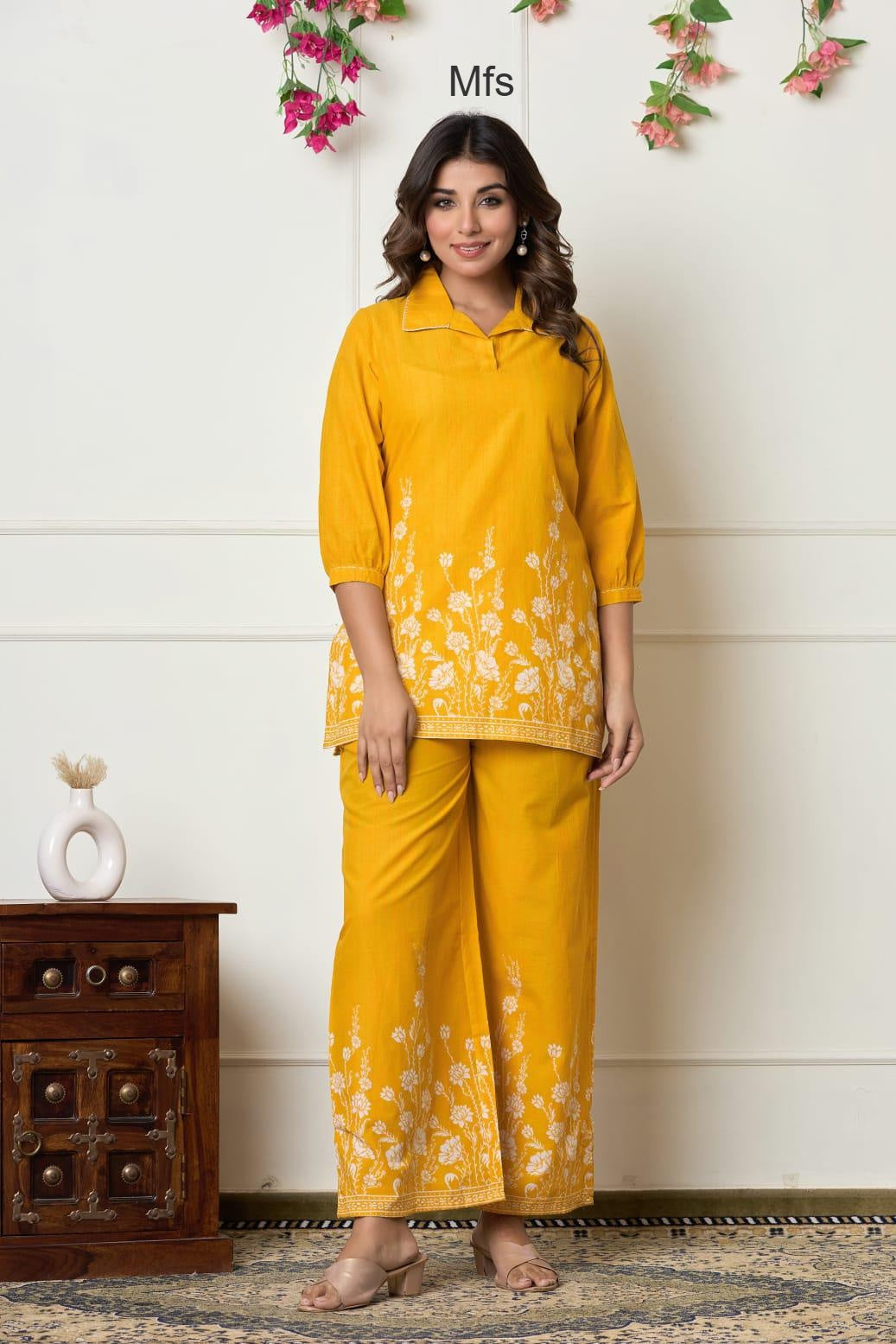 Collar Style 1606 Mfs Cotton Co Ord Set Manufacturer India