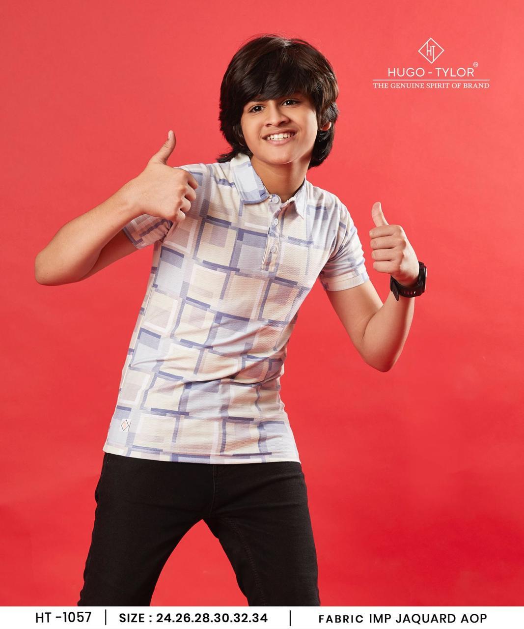 Collar Style Ht 1057 Hugo Tylor Aop Boys Tshirt Wholesaler Ahmedabad