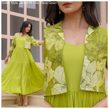 Collar Style Jacket Ffi Cambric One Piece Gown Wholesale Price