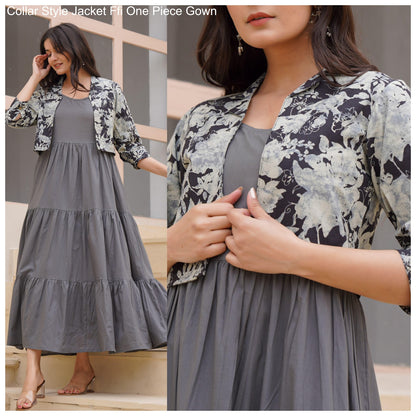 Collar Style Jacket Ffi Cambric One Piece Gown Wholesale Price