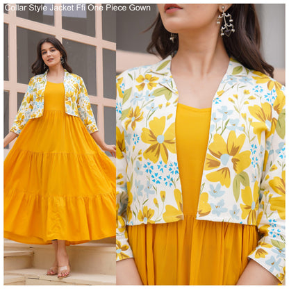Collar Style Jacket Ffi Cambric One Piece Gown Wholesale Price