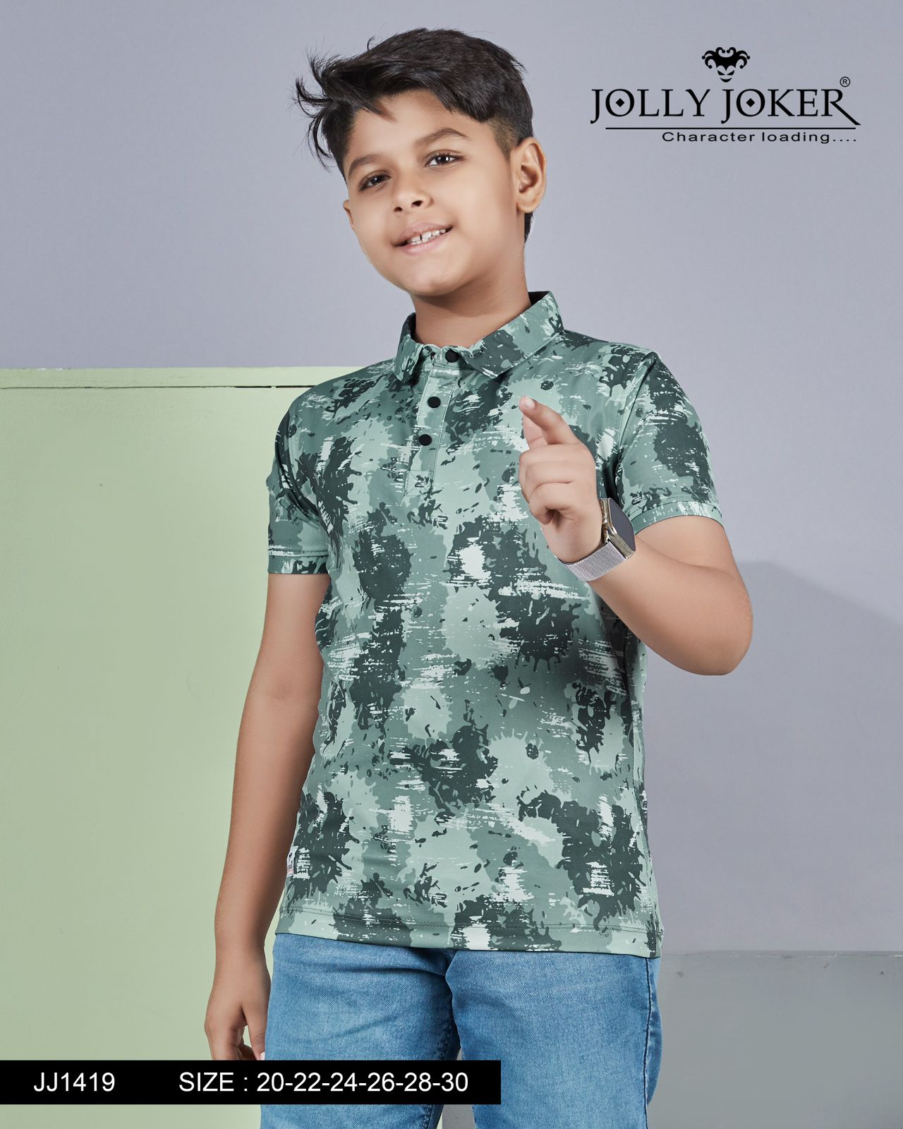Collar Style Jj 1419 Jolly Joker Lycra Boys Tshirt Exporter India