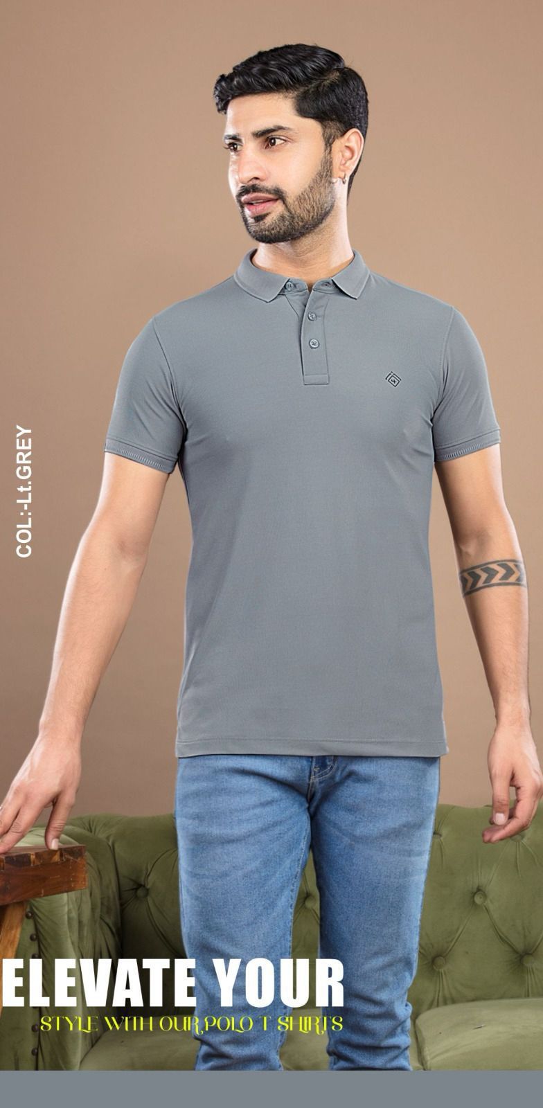 Collar Style Lf 334 4 Four Squares Imported Mens Tshirts Wholesaler India