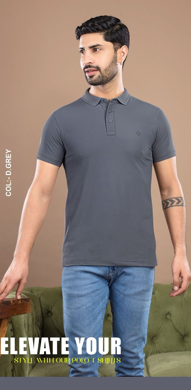 Collar Style Lf 334 4 Four Squares Imported Mens Tshirts Wholesaler India
