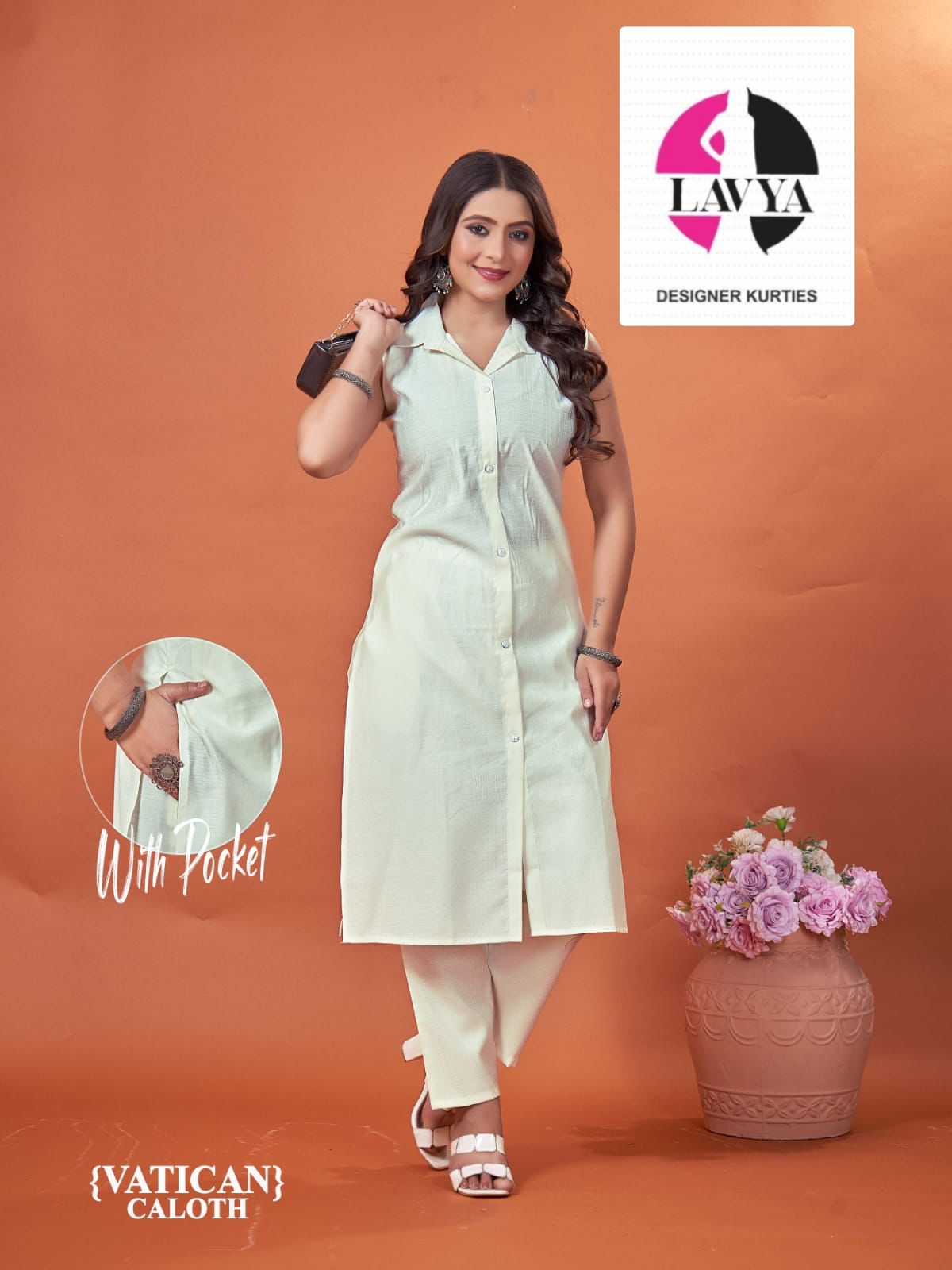 Collar Style Mmc Vetican Kurti Pant Set Supplier Ahmedabad
