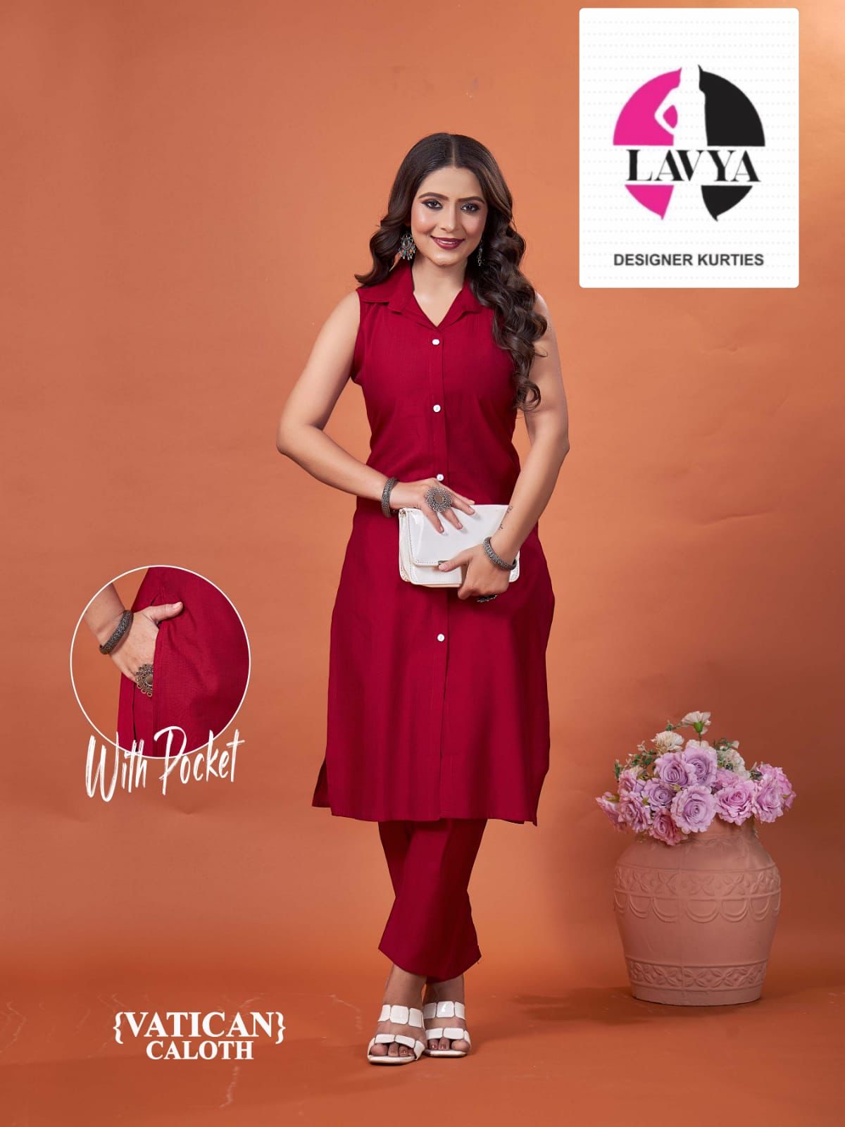 Collar Style Mmc Vetican Kurti Pant Set Supplier Ahmedabad