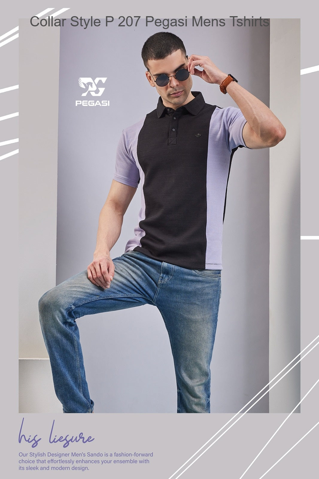 Collar Style P 207 Pegasi Knit Mens Tshirts Exporter Ahmedabad