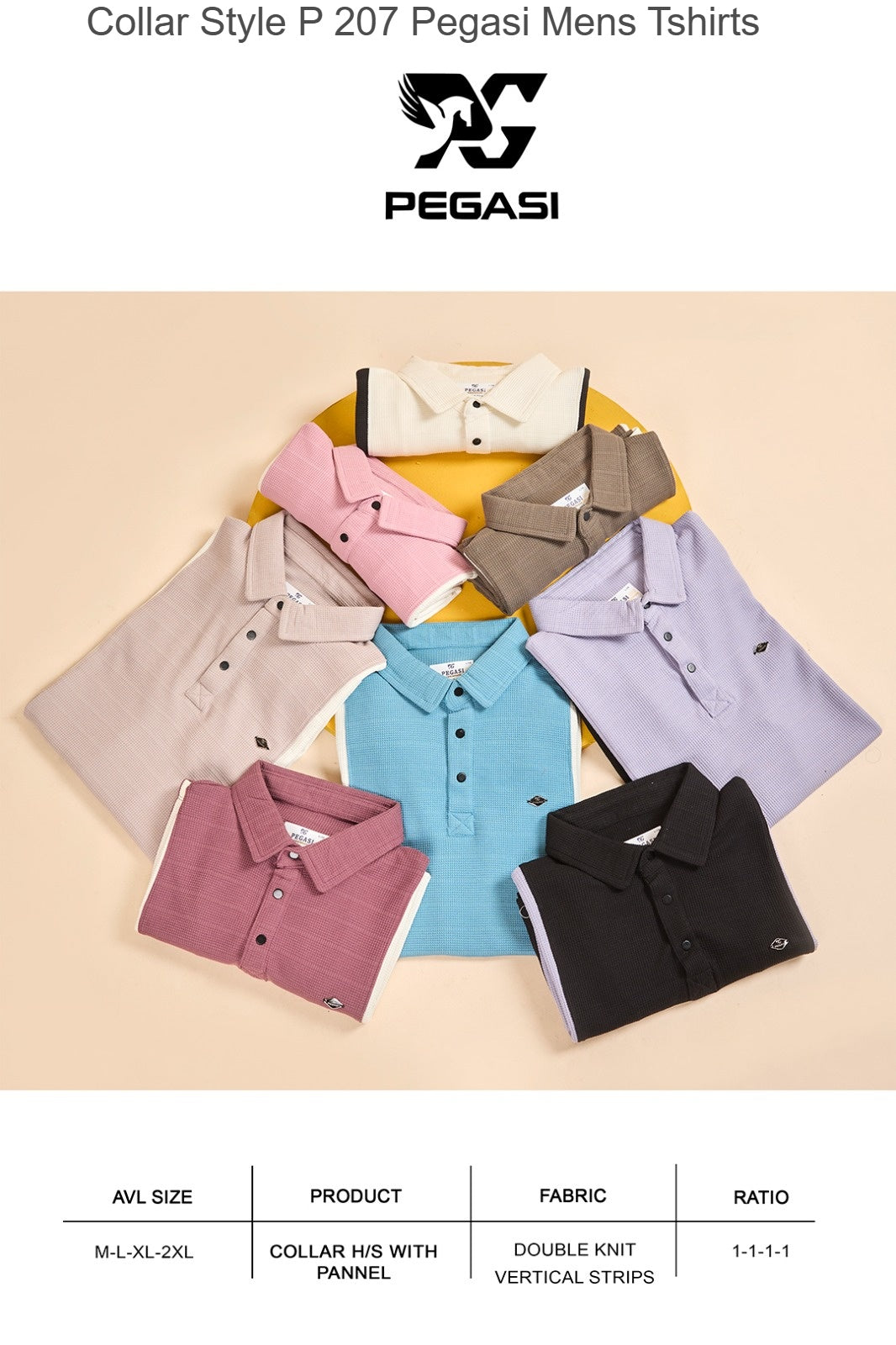 Collar Style P 207 Pegasi Knit Mens Tshirts Exporter Ahmedabad