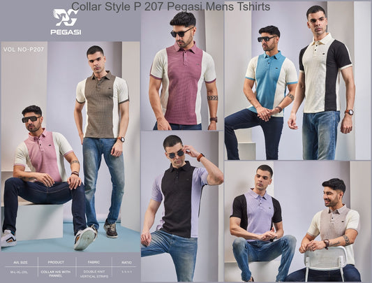 Collar Style P 207 Pegasi Knit Mens Tshirts Exporter Ahmedabad