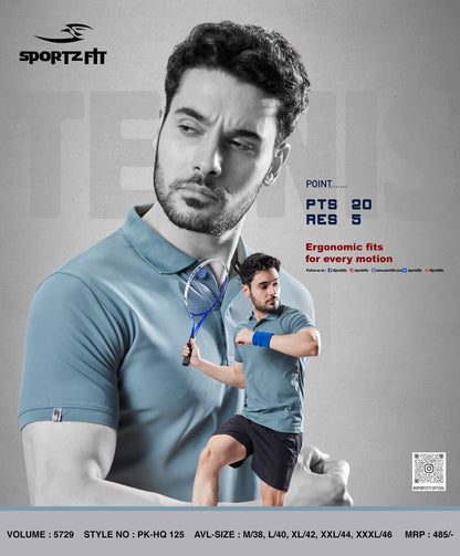 Collar Style Vol 5729 Sportz Fit Pk Mens Tshirts Manufacturer India