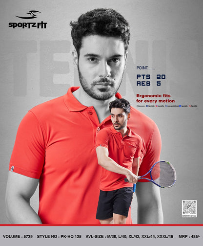 Collar Style Vol 5729 Sportz Fit Pk Mens Tshirts Manufacturer India