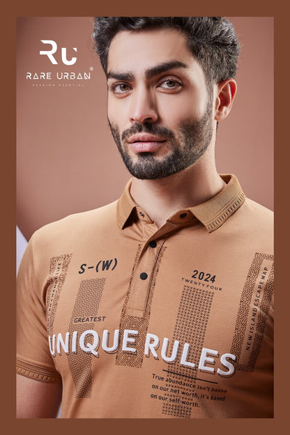 Collar Style Vol 5736 B Rare Urban Tencil Lycra Mens Tshirts Wholesale Price