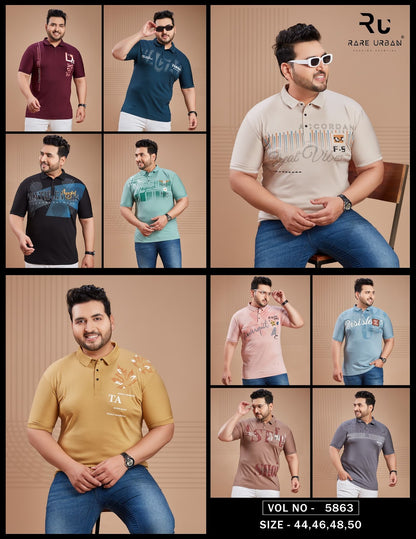 Collar Vol 5863 Rare Urban Tencil Lycra Mens Tshirts Manufacturer Gujarat