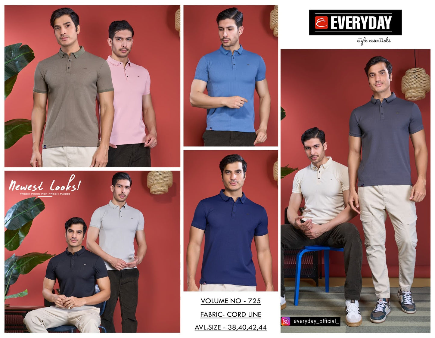 Collar Vol 725 Everyday Cord Line Mens Tshirts Wholesale Rate