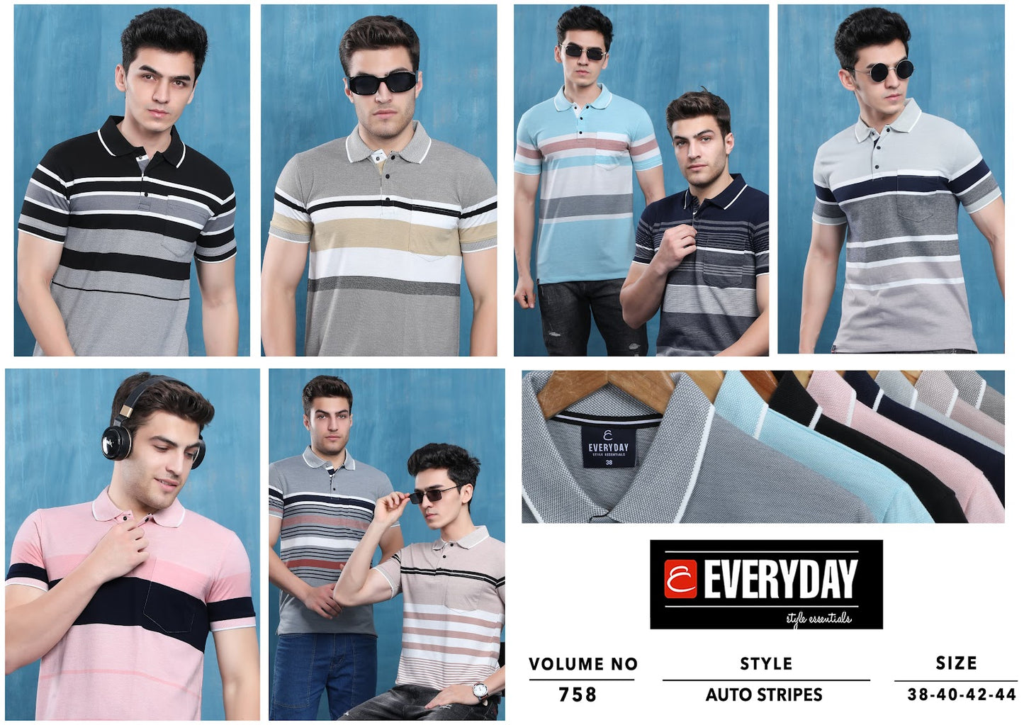 Collar Vol 758 Everyday Auto Stripes Mens Tshirts Manufacturer Ahmedabad