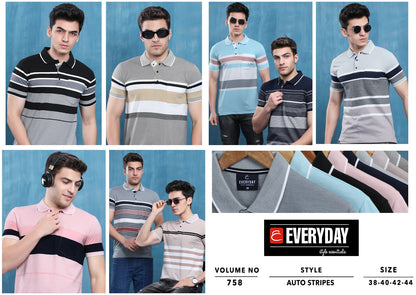 Collar Vol 758 Everyday Auto Stripes Mens Tshirts Manufacturer Ahmedabad