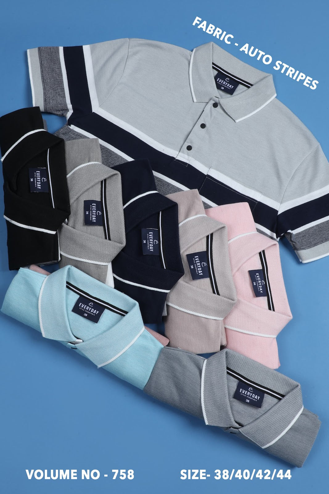 Collar Vol 758 Everyday Auto Stripes Mens Tshirts Manufacturer Ahmedabad