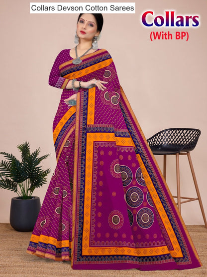 Collars Devson Cotton Sarees Manufacturer Gujarat