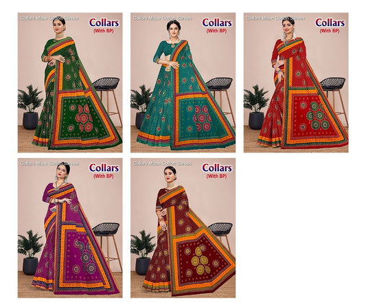 Collars Maan Cotton Sarees Supplier Gujarat