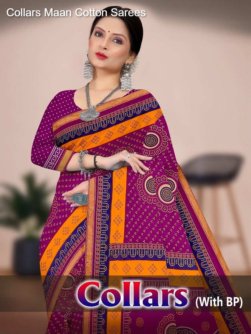 Collars Maan Cotton Sarees Supplier Gujarat