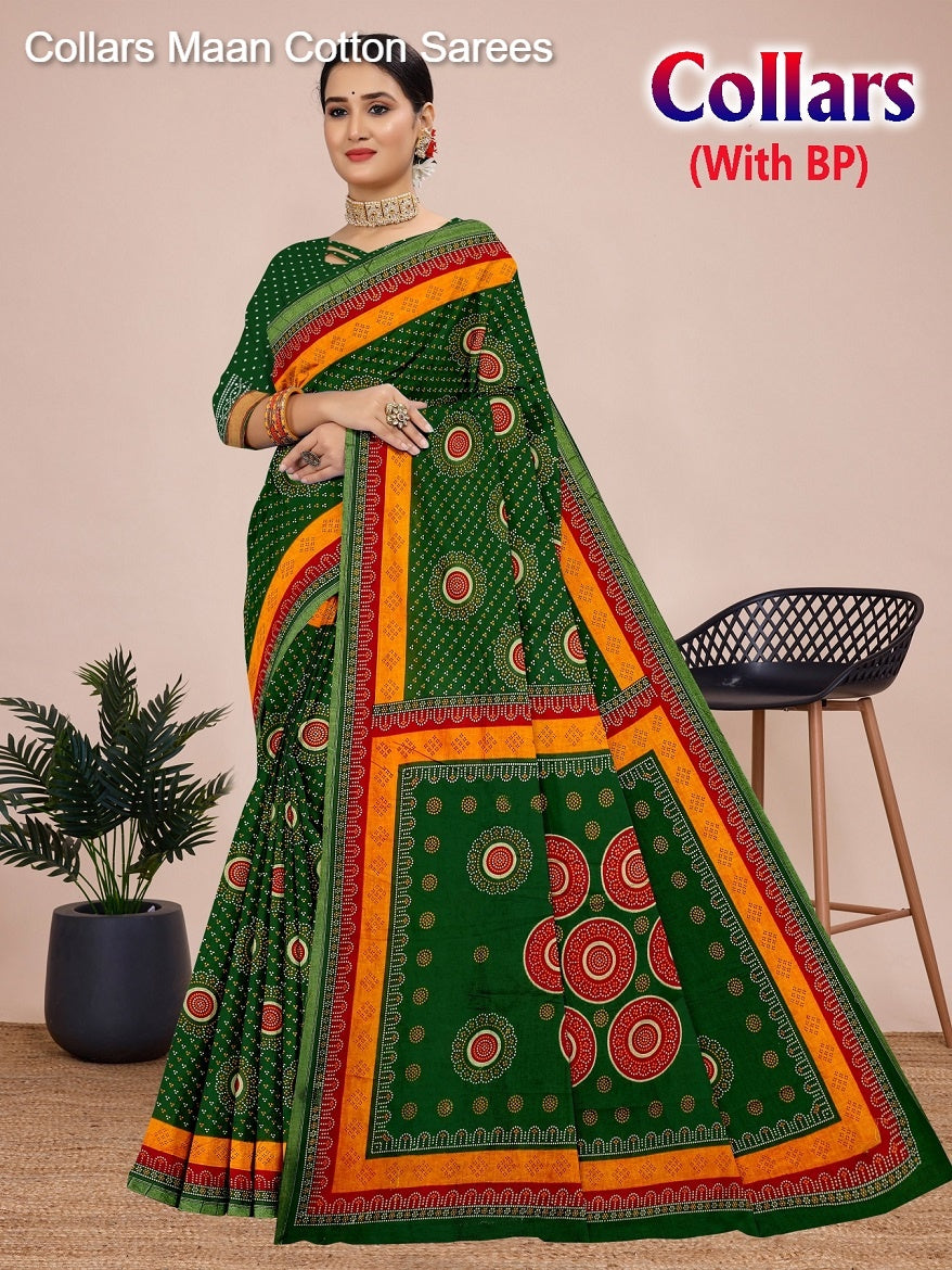 Collars Maan Cotton Sarees Supplier Gujarat