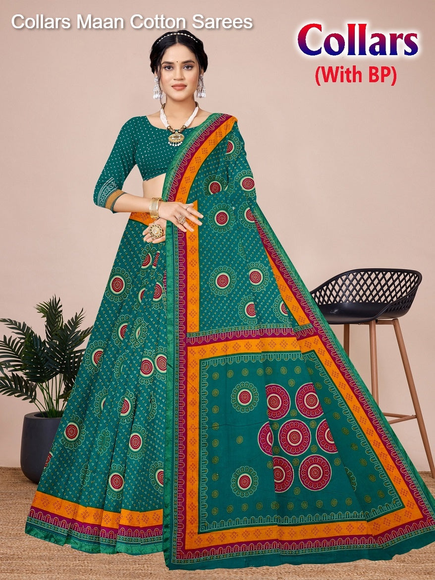 Collars Maan Cotton Sarees Supplier Gujarat