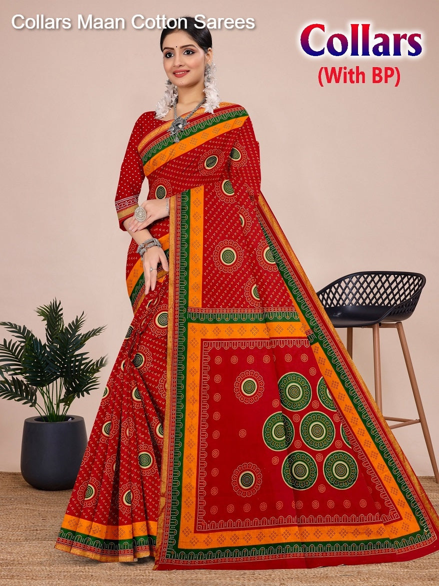 Collars Maan Cotton Sarees Supplier Gujarat