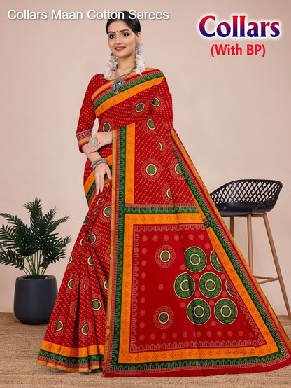 Collars Maan Cotton Sarees Supplier Gujarat