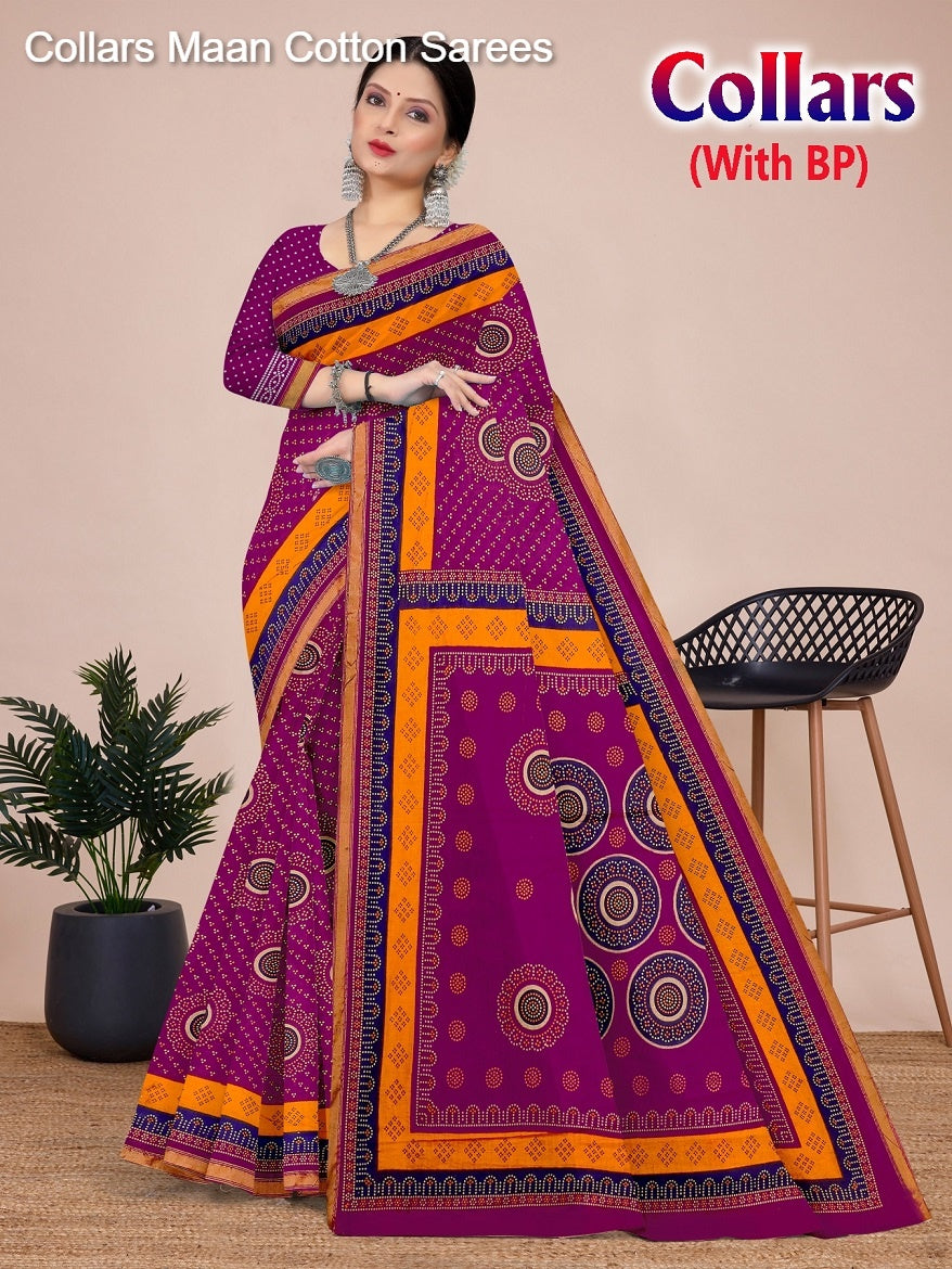 Collars Maan Cotton Sarees Supplier Gujarat