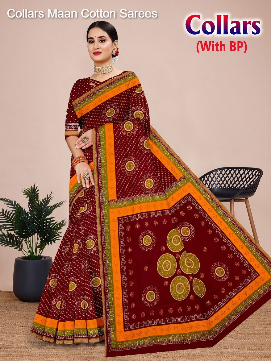 Collars Maan Cotton Sarees Supplier Gujarat