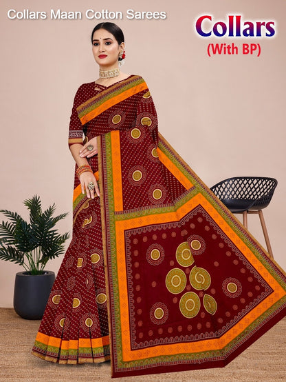 Collars Maan Cotton Sarees Supplier Gujarat