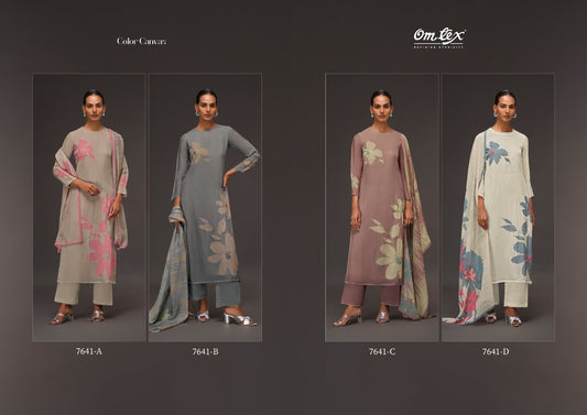Color Canvas Omtex Organza Pant Style Suits Supplier Gujarat