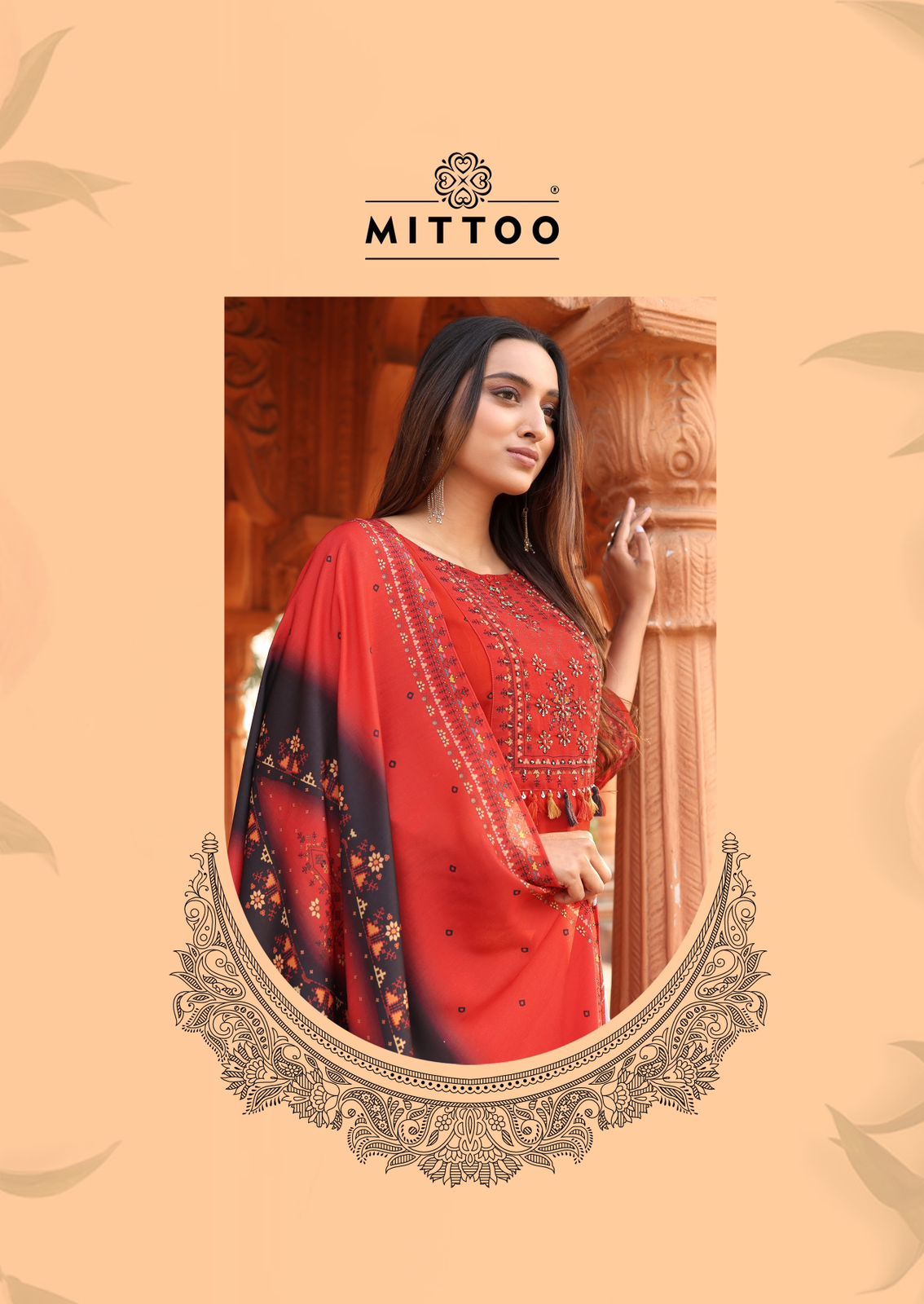Color Drop Mittoo Rayon Readymade Pant Style Suits Supplier Ahmedabad