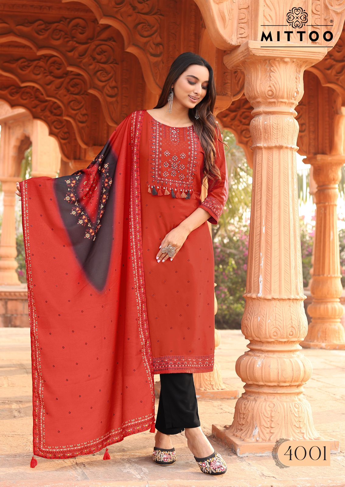 Color Drop Mittoo Rayon Readymade Pant Style Suits Supplier Ahmedabad