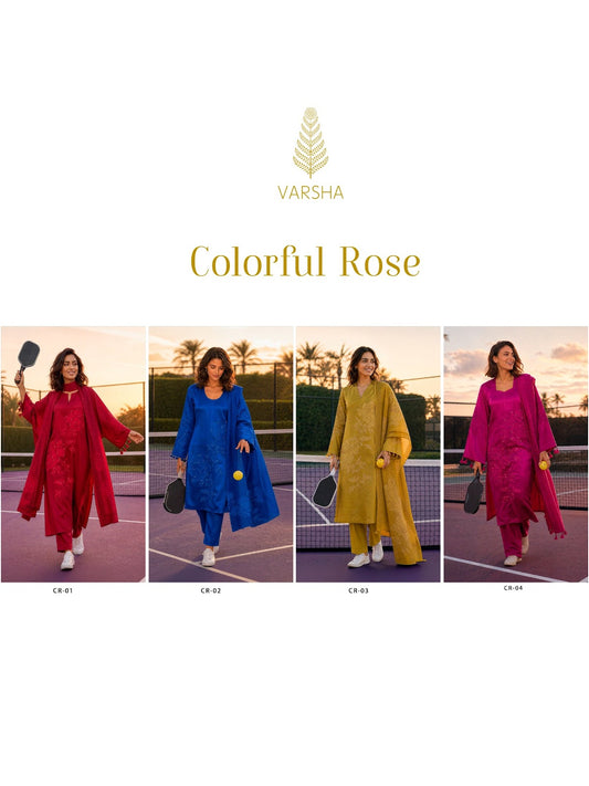 Colorful Rose Varshaa Gaji Shimmer Pant Style Suits Manufacturer Gujarat