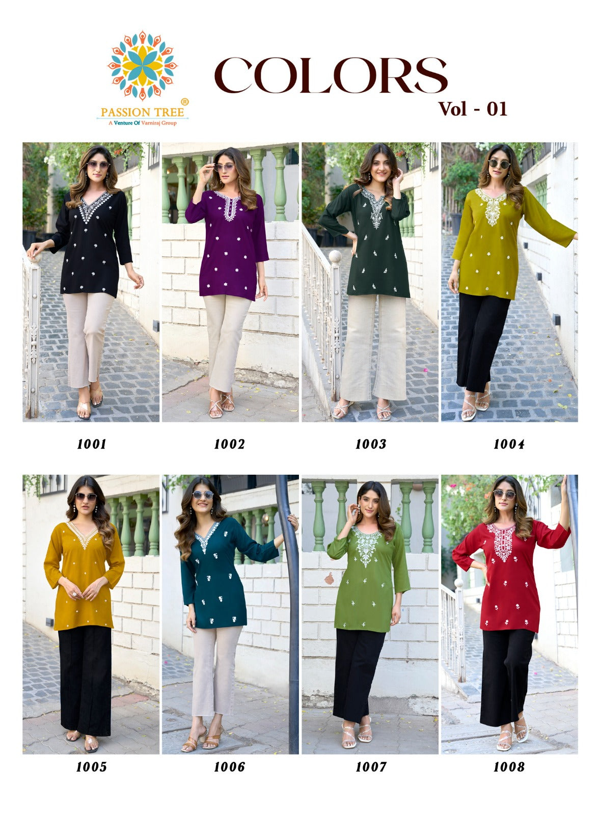Colors Vol 1 Passion Tree Reyon Short Kurtis Manufacturer Gujarat