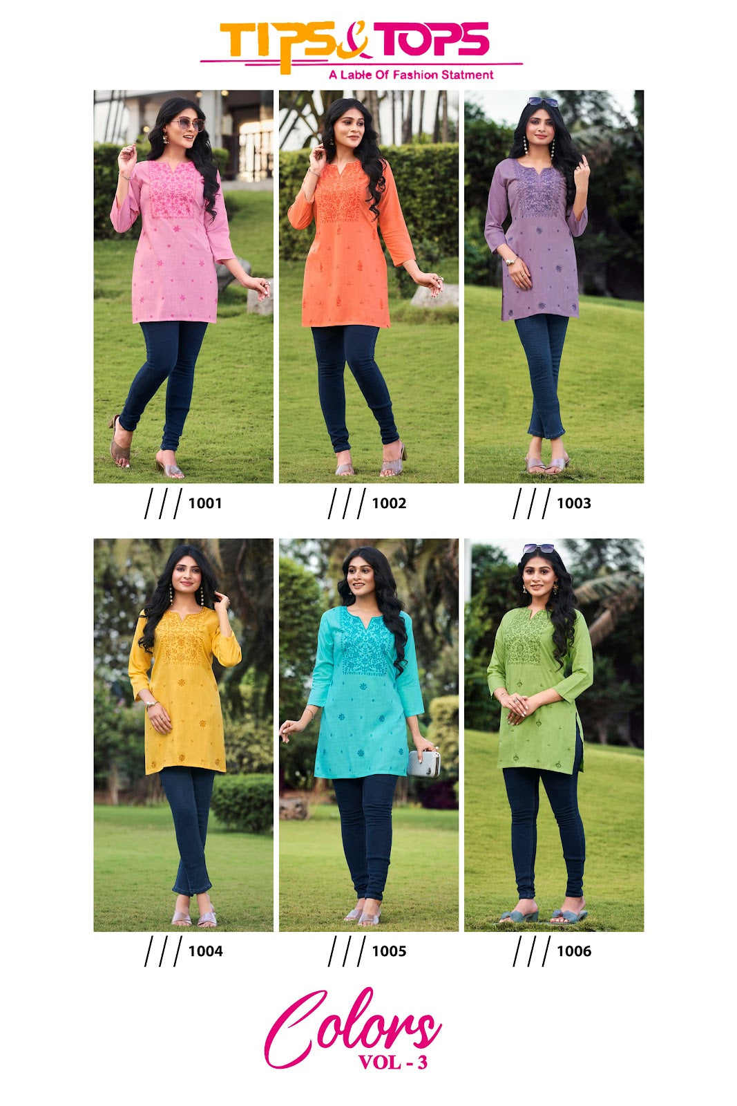 Colors Vol 3 Tips Tops Heavy Reyon Short Kurtis Wholesale Rate