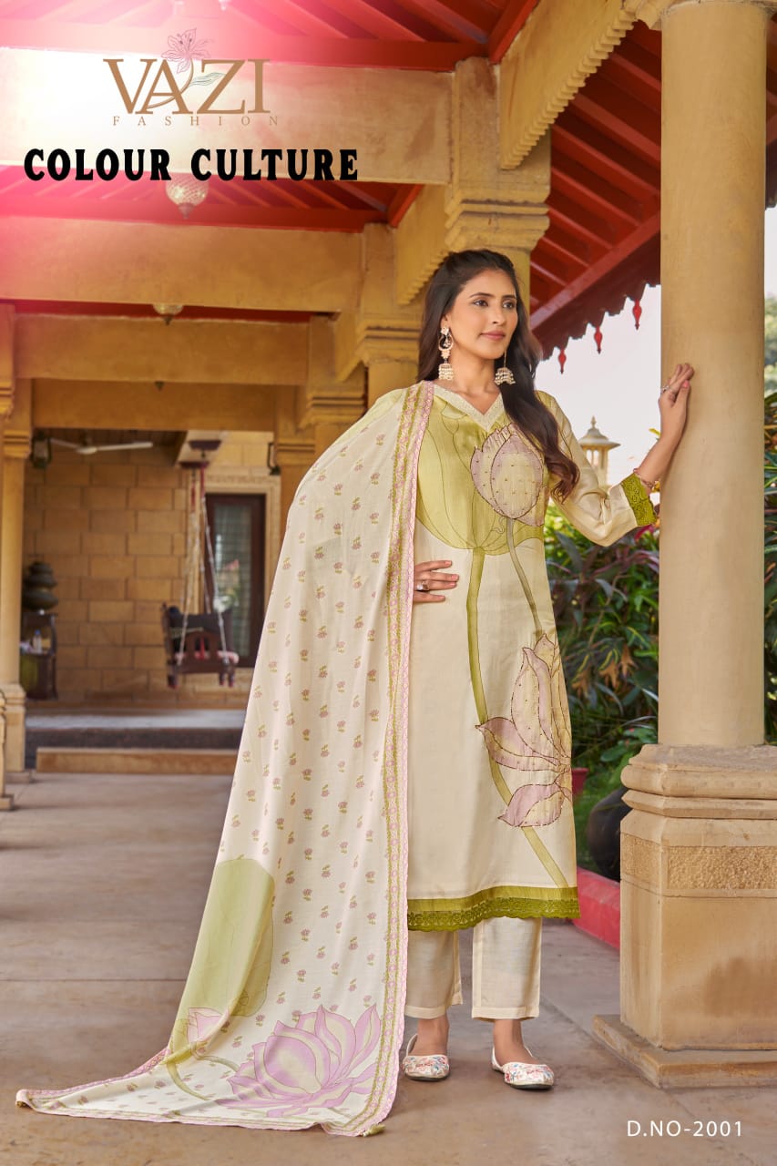 Colour Culture 2001 Vazi Fashion Russian Readymade Pant Style Suits Manufacturer Gujarat