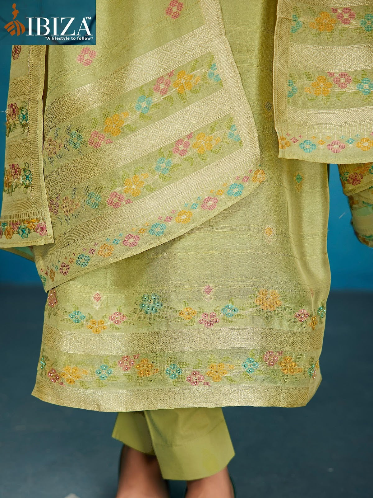 Colourbar Ibiza Silk Jacquard Pant Style Suits Wholesaler India