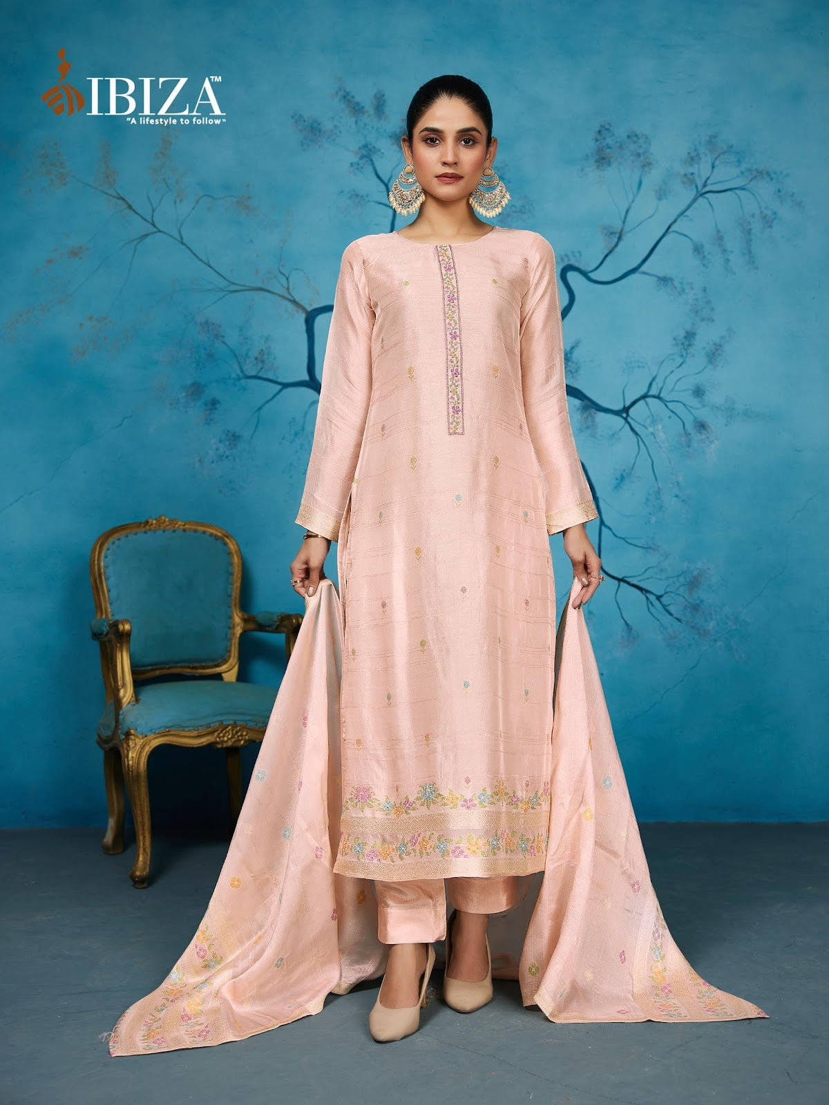 Colourbar Ibiza Silk Jacquard Pant Style Suits Wholesaler India