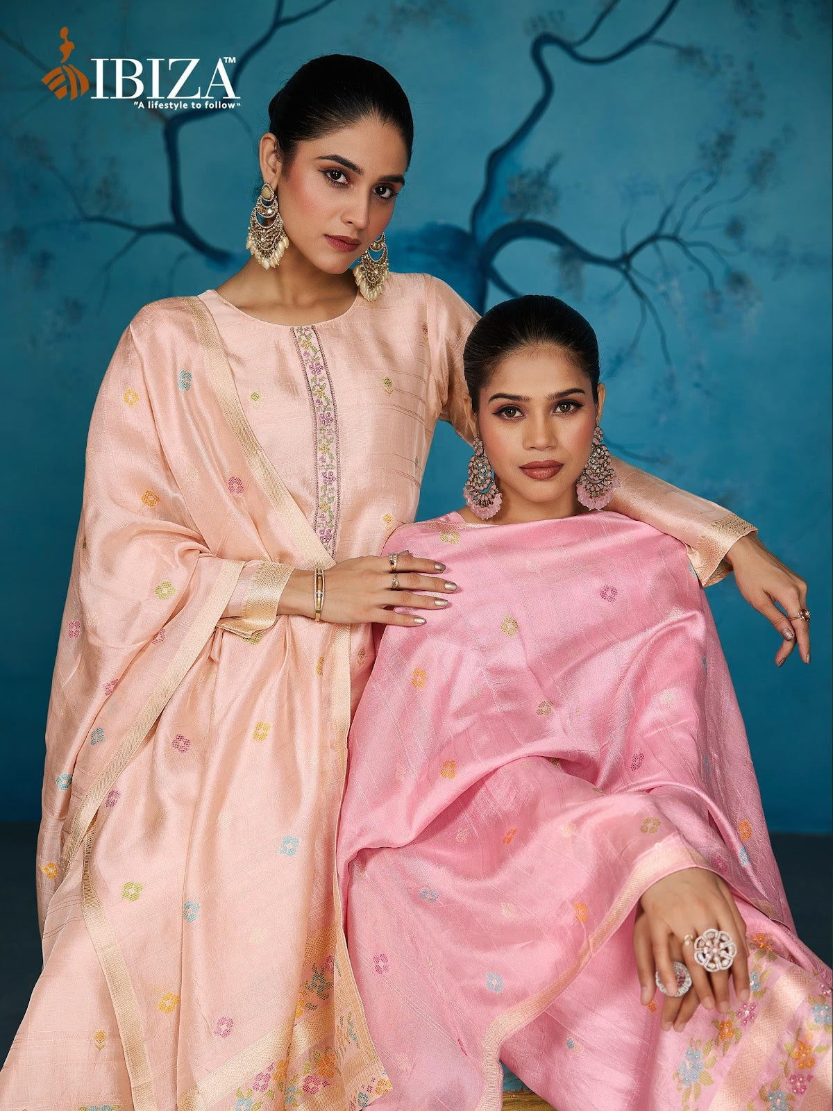 Colourbar Ibiza Silk Jacquard Pant Style Suits Wholesaler India