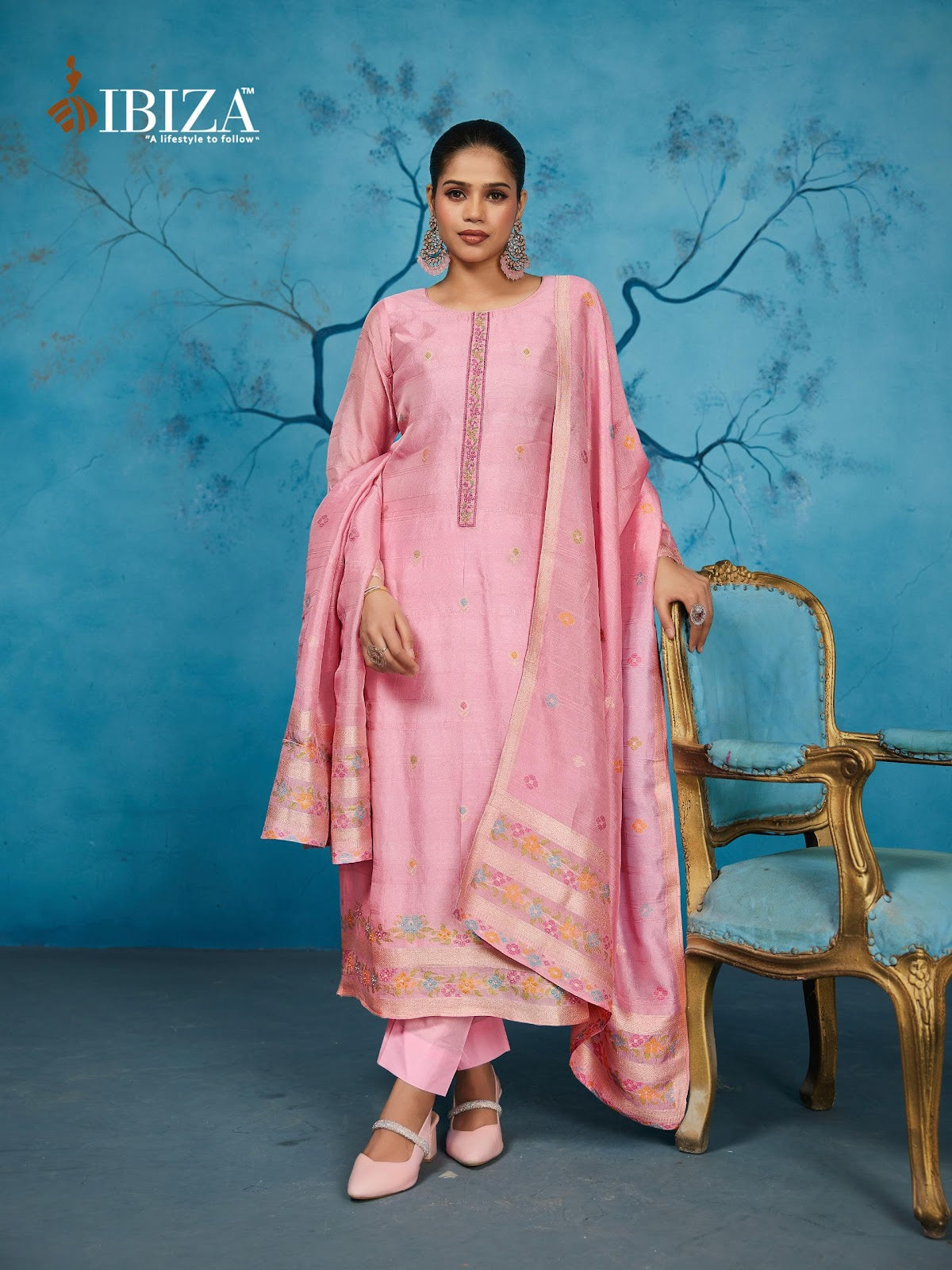 Colourbar Ibiza Silk Jacquard Pant Style Suits Wholesaler India