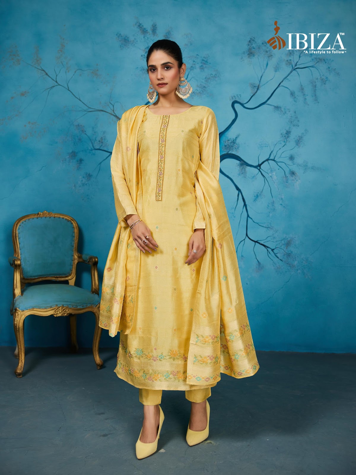 Colourbar Ibiza Silk Jacquard Pant Style Suits Wholesaler India