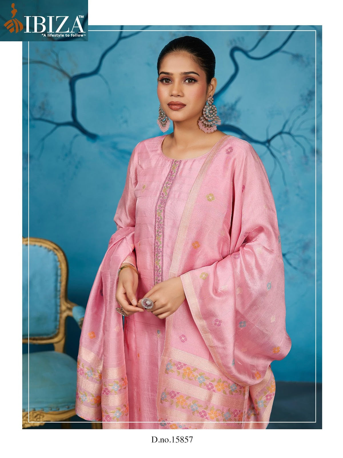 Colourbar Ibiza Silk Jacquard Pant Style Suits Wholesaler India