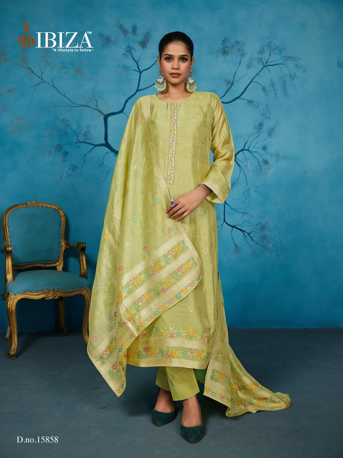 Colourbar Ibiza Silk Jacquard Pant Style Suits Wholesaler India